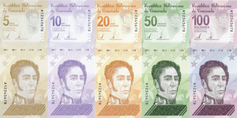 Billetes de la nueva expresión monetaria en Venezuela.