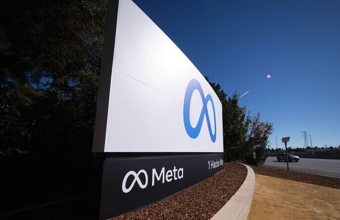 El logo de Meta ya está instalado en la entrada de la compañía.