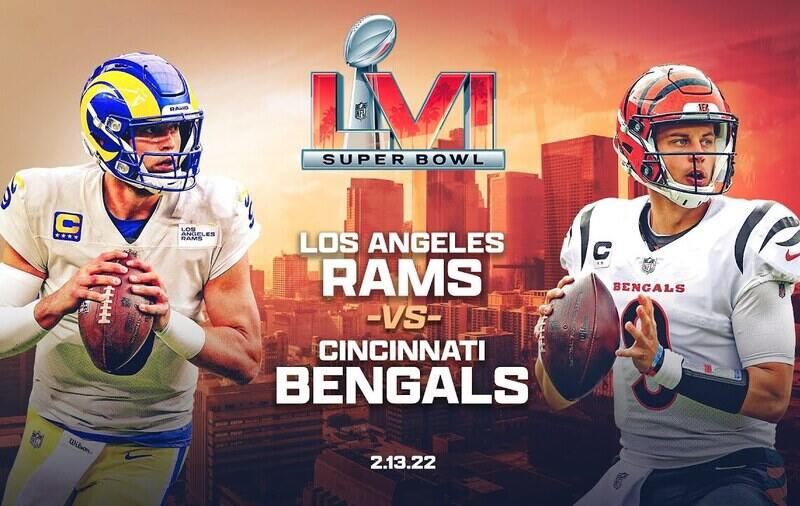 El Súper Bowl LVI se disputará en Los Ángeles entre Los Ángeles Rams y Los Cincinnati Bengals.
