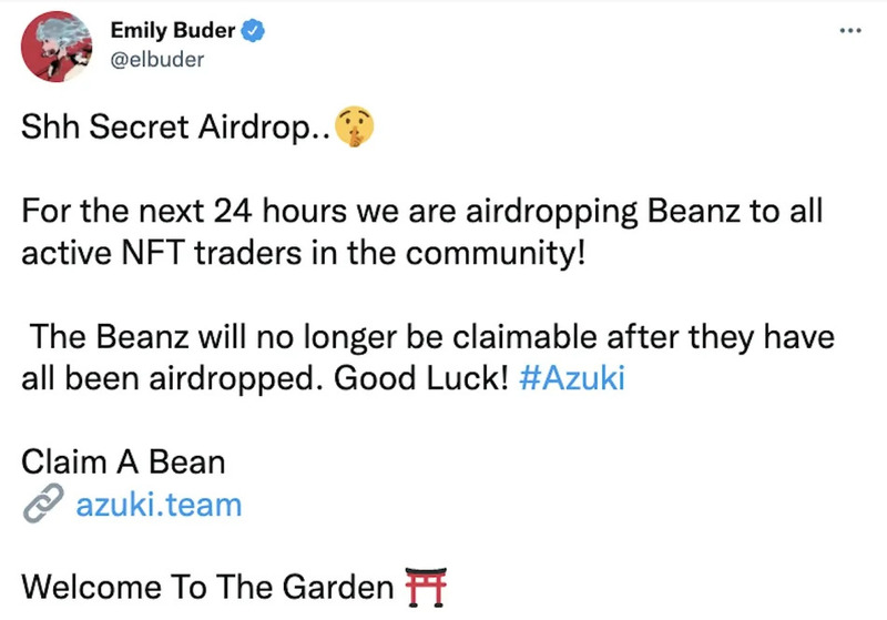 Desde la cuenta secuestrada de Emily Buder se envió este tweet para estafar.
