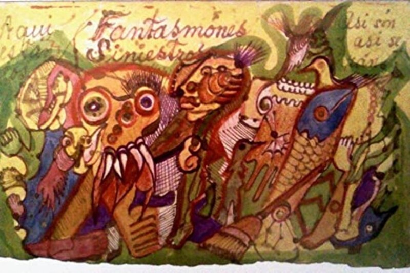 Frida Kahlo dibujó “Fantasmones Siniestros” en 1944.