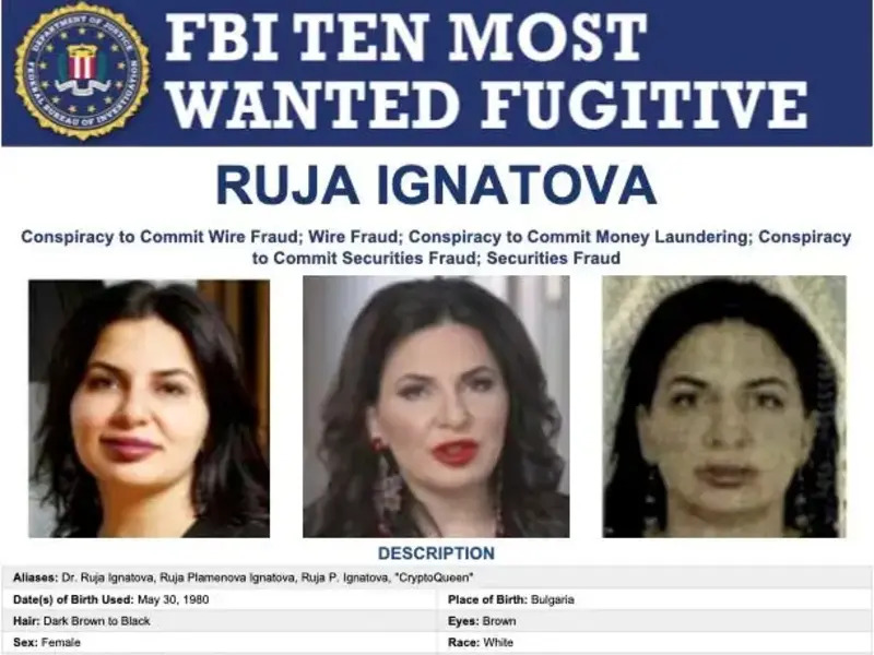 Ruja Ignatova está en la lista de más buscados del FBI