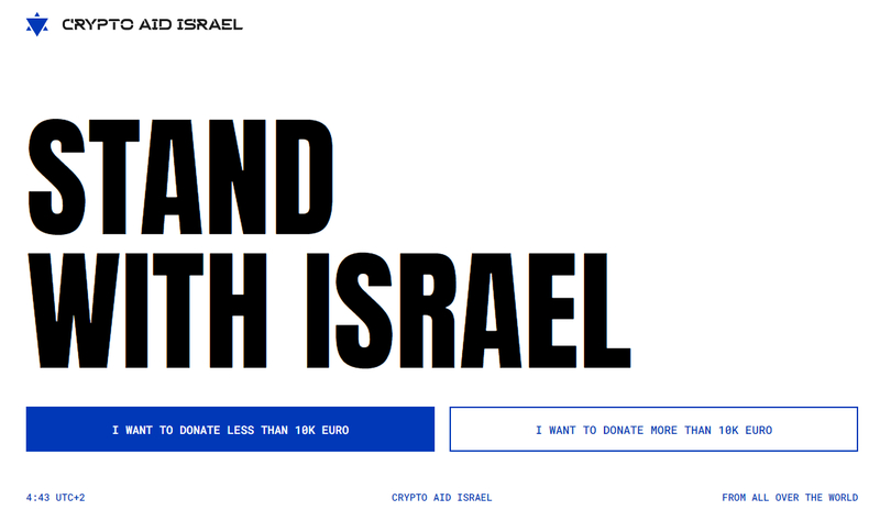 Crypto Aid Israel es una iniciativa para apoyar a Israel con donaciones de Bitcoin y Ether.