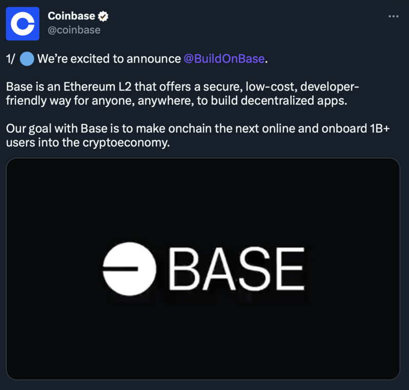 El lanzamiento de Base fue un éxito, según el CEO de Coinbase.