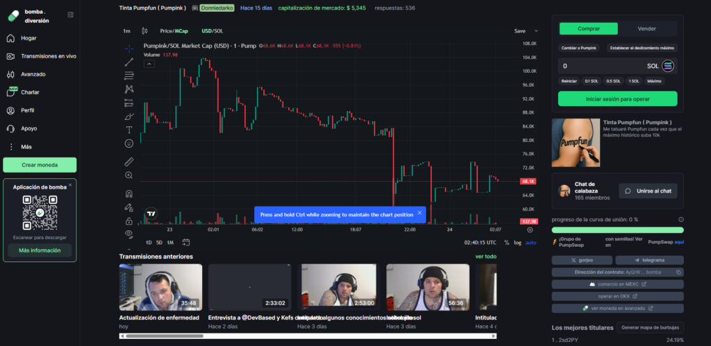 Screenshot PUMPINK / Pump.fun